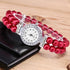 Crystal Watch Pearl String Strap Watch models Clock Ladies